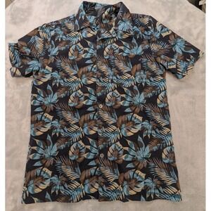 Chillin Dylan Hawaiian Shirt Mens Small Tropical Camp Button Up Aloha Black